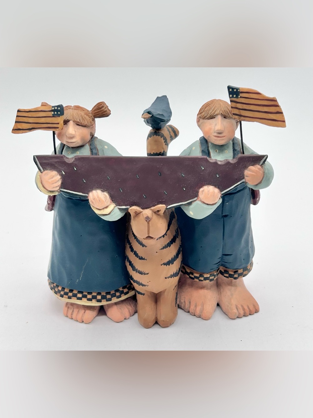 Williraye Studio WW2742 Boy Girl Watermelon Slice Cat Bird Folk Art Americana 99